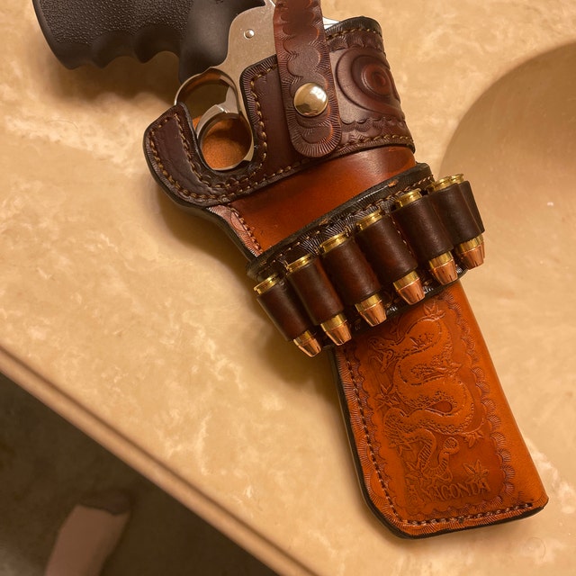 Custom Leather Holster For Colt Anaconda 4.25" - Right Hand Strong Side Outdoor Carry