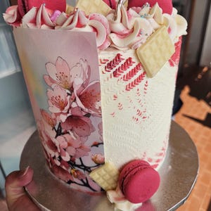 Decorazioni Per Torte ALEGRE – 60 Fiori Di Ciliegio Commestibili In Cialda, Rosa, Per Cupcake E Dessert - 3