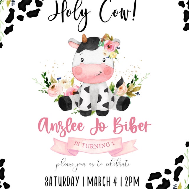 holy-cow-birthday-invitation-editable-cow-party-invite-template-printable-girl-first-birthday-floral-cow-print-instant-download-kp179-etsy for Free Printable Cow Birthday Invitations Holy Cow Birthday Invitation, EDITABLE Cow Party Invite Template, Printable Girl First Birthday, Floral Cow Print, Instant Download KP179 - Etsy for Free Printable Cow Birthday Invitations
