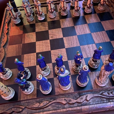 Crusaders Chess Set With Handmade Solid Wood Chess Board Shipped via ...