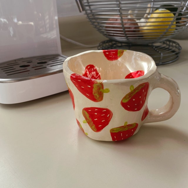Preorder:strawberries Forever Handmade Ceramic Mug-clay Mug -  Norway