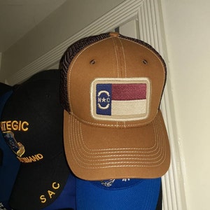 North Carolina Flag Patch Trucker Hat, Americana Blue - Etsy