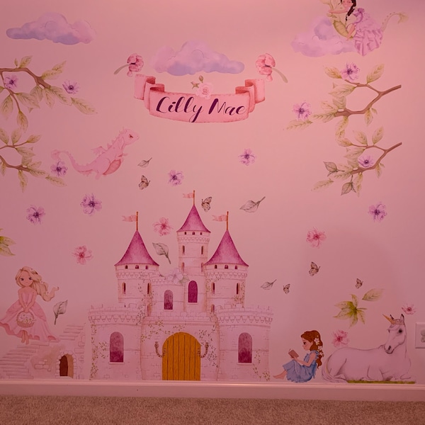 Princess Castle Wall Decal / Girls Nursery / Peel and Stick / Wall ...