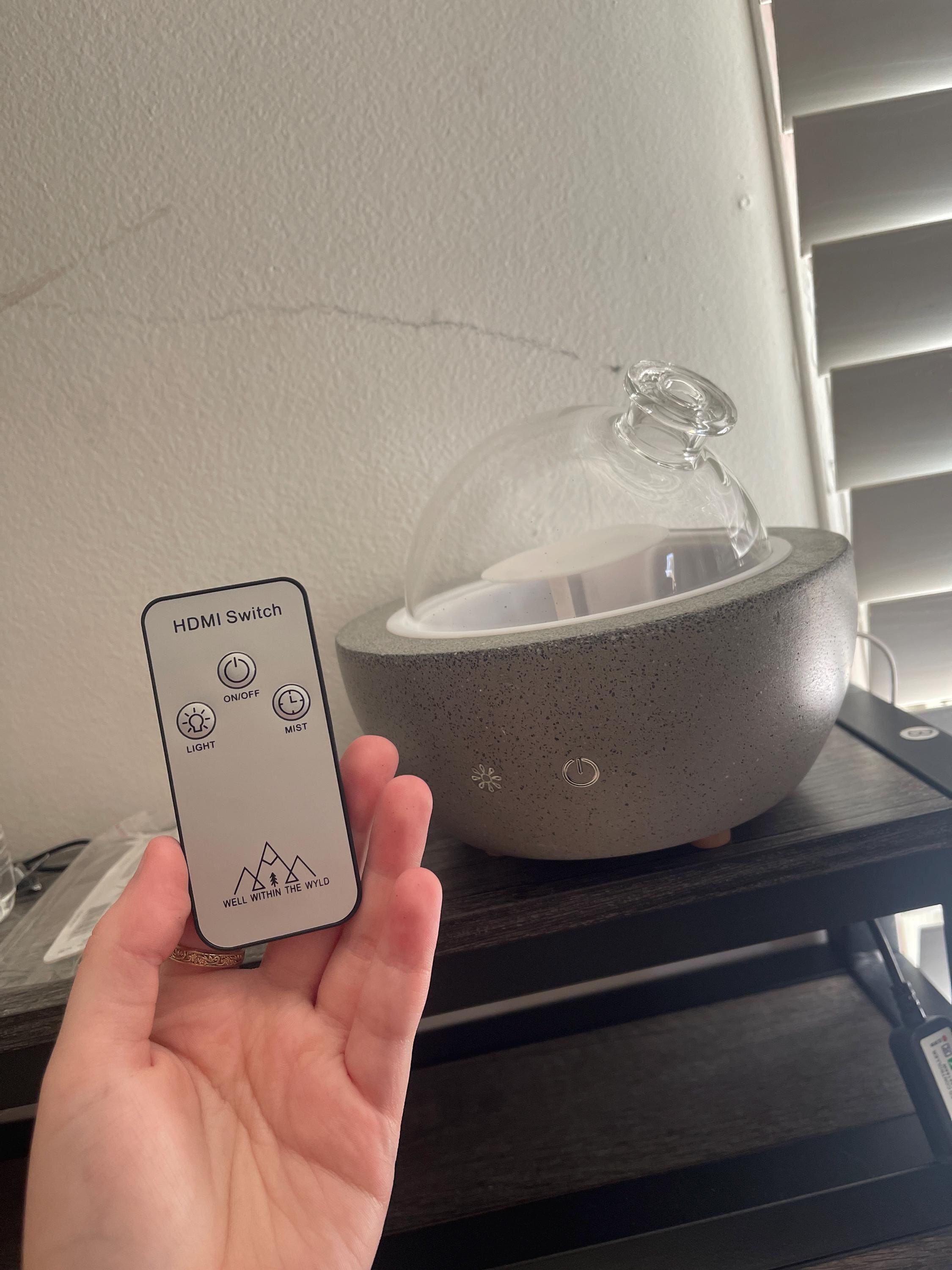 Black Ash Luna | Glass Dome & Speckled Concrete Diffuser | Essential Oil Diffuser