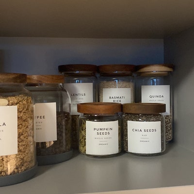 Modern Pantry Labels Water and Oil Resistant Personalization Available ...