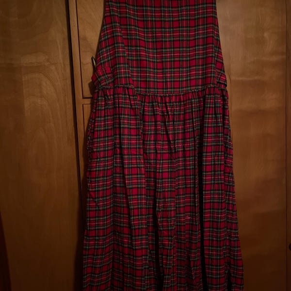 Cotton Big Gingham Check Pinafore main image 1