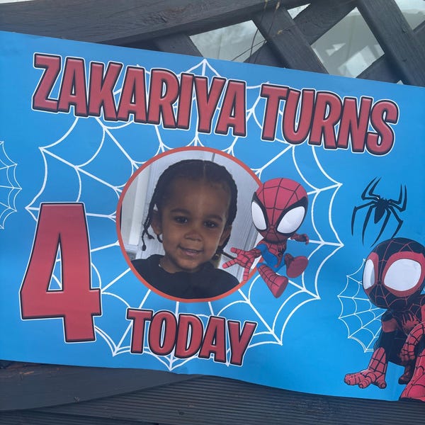 Personalised Spiderman Birthday Banner – 2 Pack, Children's Party Decor, 10ft Poster By Dailygifts