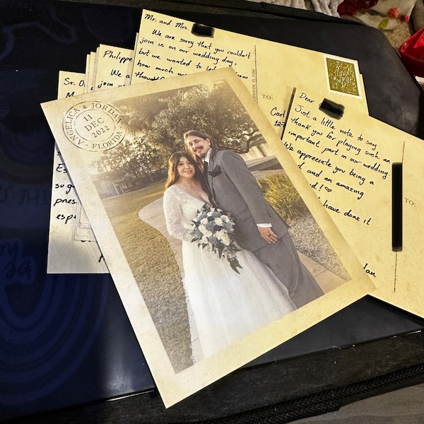 Vintage Wedding Thank You Postcards With Postmark & Photo ...