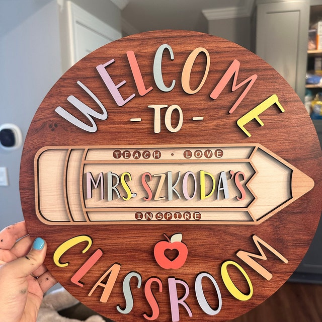 Personalized 3D Teacher Welcome To Classroom Door Sign, Special