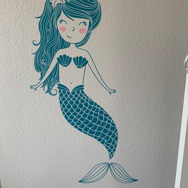 Mermaid Wall Decal - Kids Room Decal, Nursery Decal, Mermaid Decor ...