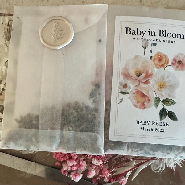Custom Baby in Bloom Seed Favor Baby Shower Favor for Guest Baby Boy ...