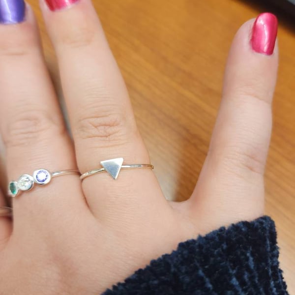 Skinny Triangle Ring,simple Traingle Ring,modern Geometric Ring,initial ...