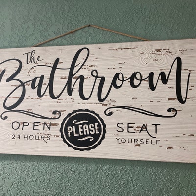 Farmhouse Bathroom Sign Printable, Funny Bathroom Printable Art ...