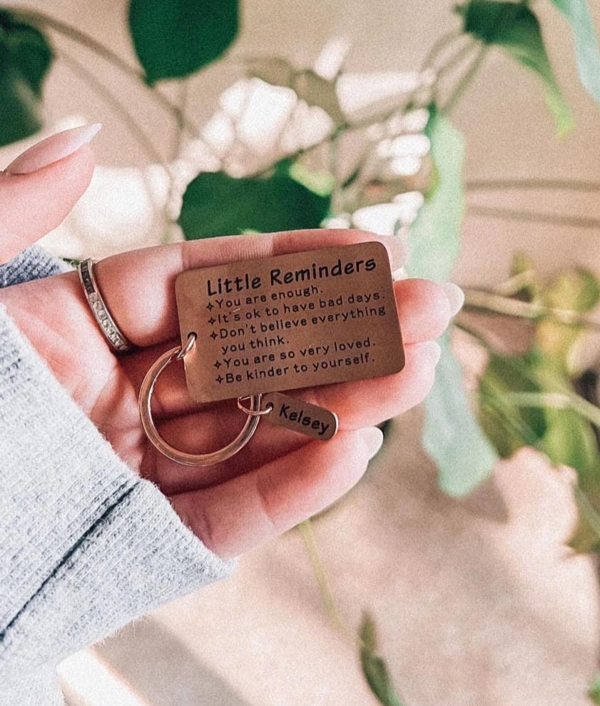 Little Reminders Keychain, Mental Health Gift, You are enough, Inspirational Gift for Daughter Son, Reminder Gift For Friend, Self Love Gift