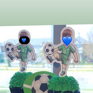 Soccer Player Personalized Face Cupcake Toppers, Soccer Photo Cupcake Topper Birthday Decorations, Boy Party, Goalie Cupcake Topper