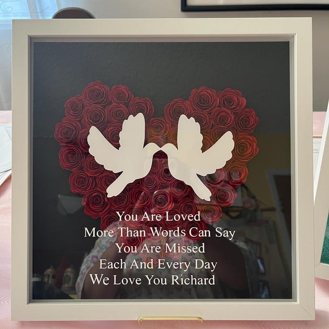 Memorial Shadow Box, in Loving Memory Gift, Flower Shadow Box