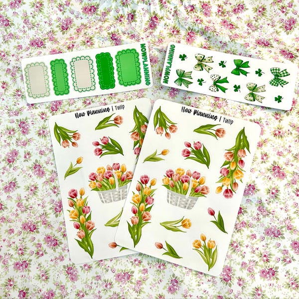 Tulip Sticker Sheet | Journal Stickers, Planner Stickers, Scrapbook ...