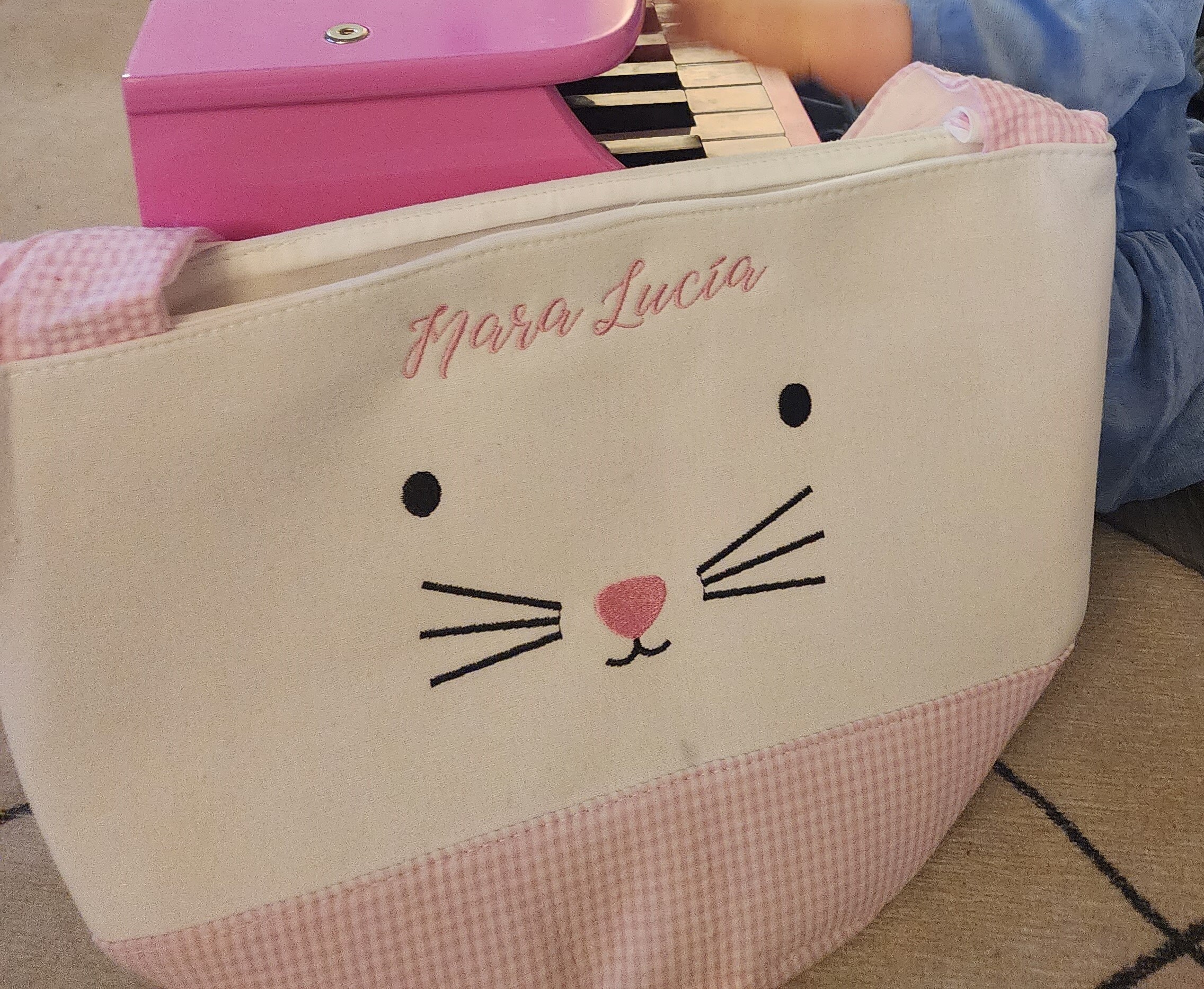 Easter basket, Personalized Easter Basket, monogram easter basket, girls basket, boys basket, girls easter basket, embroidered, Check, bag