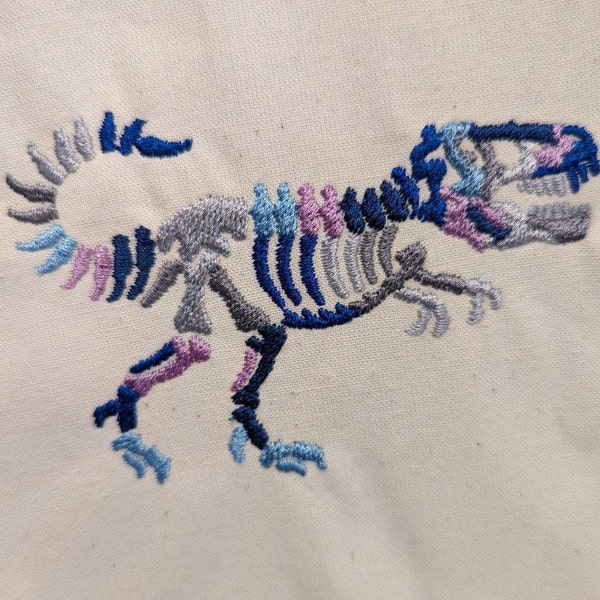 T-rex Dinosaur Skeleton Embroidery Design, Tyrannosaurus Design - Etsy