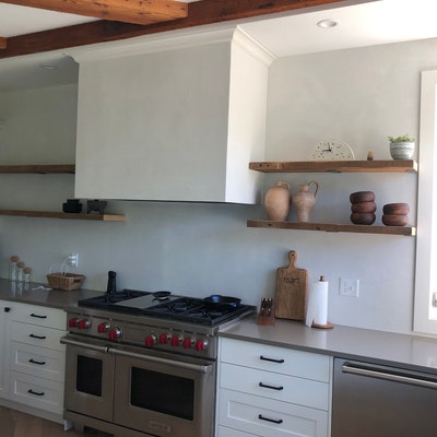 Reclaimed Wood Floating Shelves, Deep, Kitchen, Dishes Low Profile ...