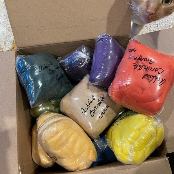 Ashford Corriedale Wool Roving Soft Gorgeous Colors Cruelty Free ...