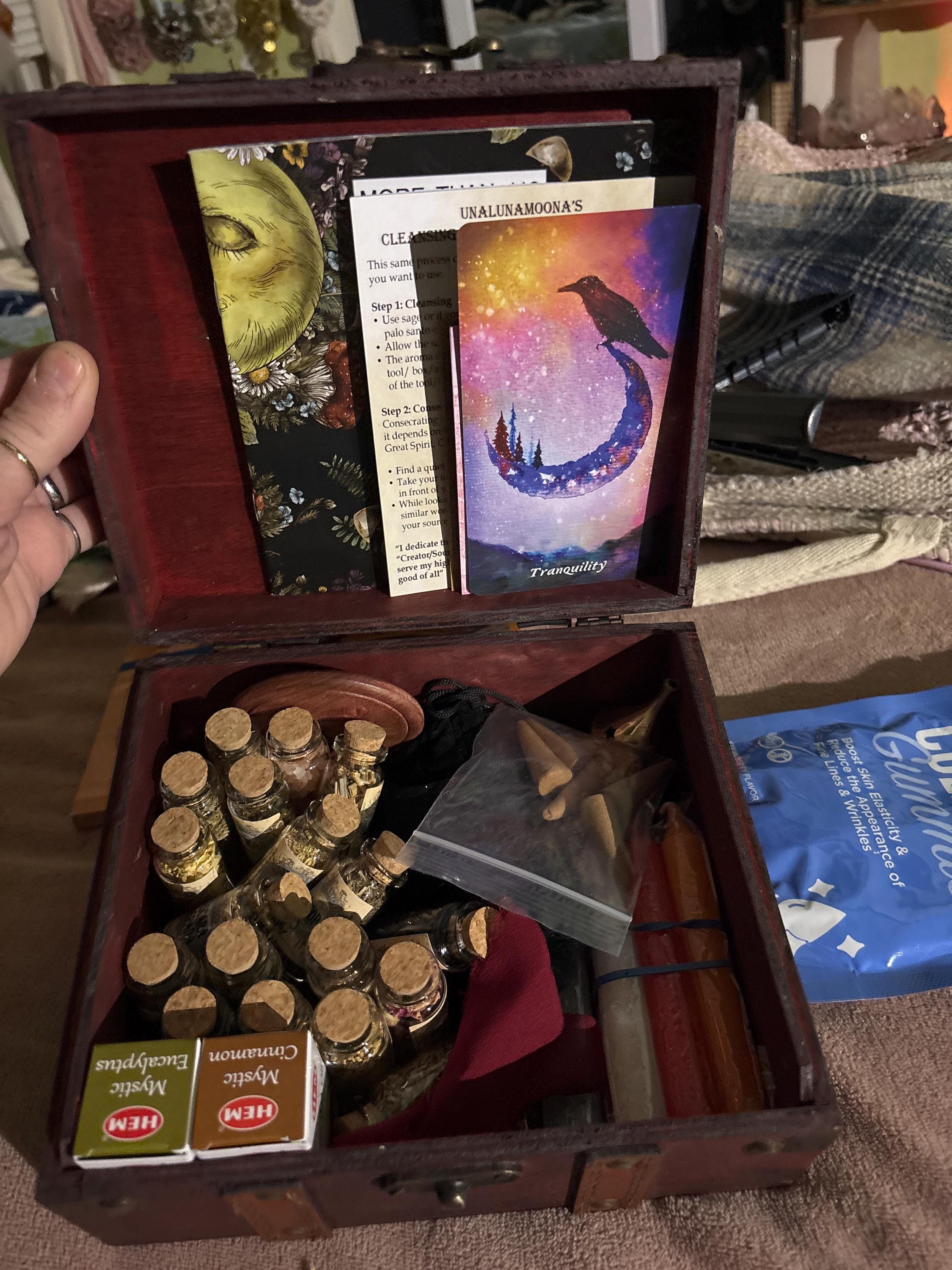 Witchcraft Kit, Apothecary kit Box with Wiccan Supplies, Witch Supplies Starter Kit, Altar Supplies for Witches