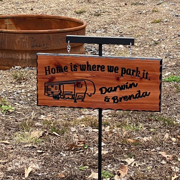 Wrought Iron Sign Stake: Heavy Duty Camping Sign Holder - Etsy