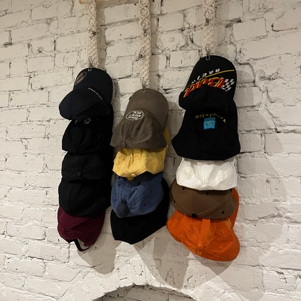 Personalized Cap Rack, Hat Storage, Gift for Him for Dad, Closet ...