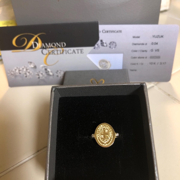 Solid Gold Diamond College Class Rings, Women's Class Ring, Gold ...