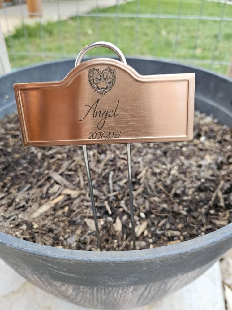 Custom Laser Engraved Copper Plant Rose Markers Stakes Garden Accessories