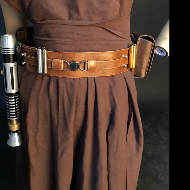 Anakin Boots Men OEM Obi-wan Kenobi Belt Brown Jedi Costume Prop