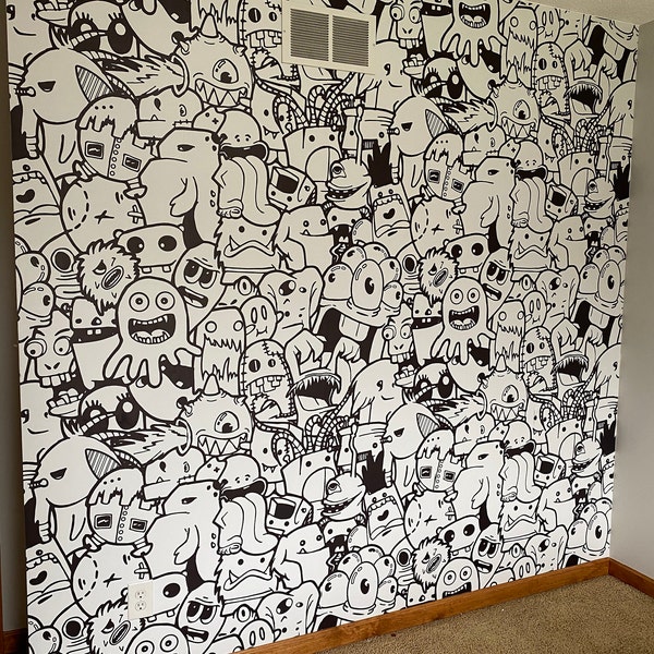 Cartoon Colouring Doodles Wallpaper Teens Room Wallpaper Color Me Cartoon Colouring Doodles Wallpaper Teens Room Wallpaper Color Me