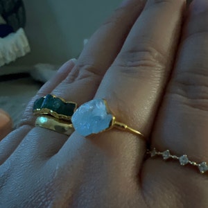 Customer photo from Paige, Dainty Raw Rose Quartz Ring in Sterling Silver