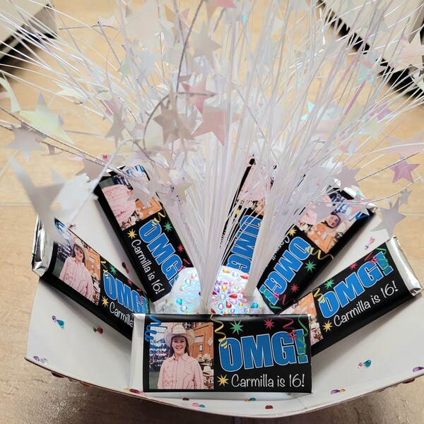 OMG With Photo Girl Birthday Personalized Candy Bar Wrappers. Sweet 16 ...
