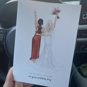 Personalised To My Best Friend On Wedding Day Card / Card for Friend - Card for Her - Bridal Card - Wedding Day Card - Best Friend