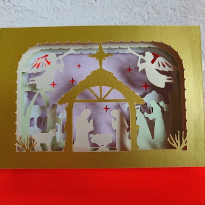 Nativity Christmas 3D Card SVG, 3d SVG, Pop up Christmas Card, Papercut ...