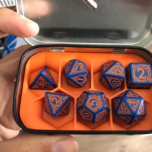 Wizard Dark Blue & Orange Dice Set 7 Q Workshop | Etsy Canada