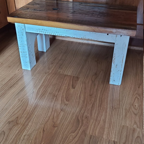 Rustic Distressed Wooden Step Stool - Reclaimed Barn Wood - Etsy
