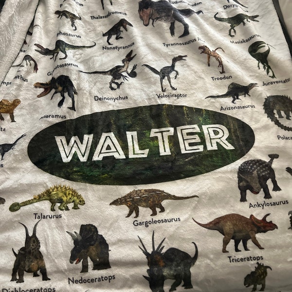 Personalized Dinosaur Blanket - Fleece Blanket - Miles Kimball