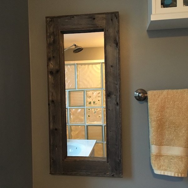 Rustic Mirror Made From Grey Reclaimed Wood - Long Mirrors - Etsy