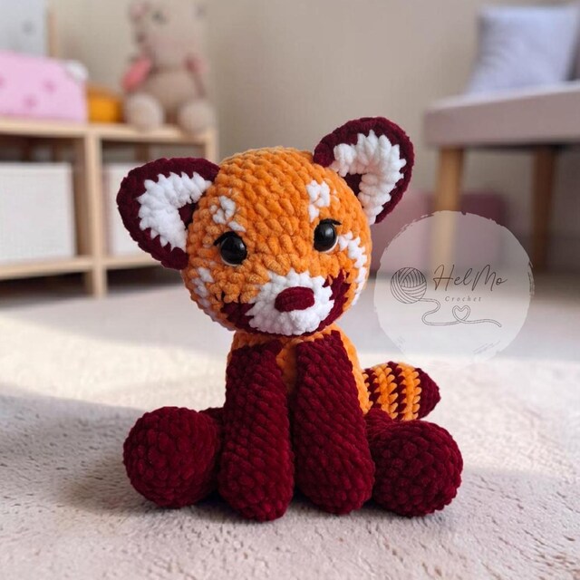 かぎ針編みで作るレッサーパンダの編みぐるみパターン | ジャングル