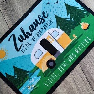 Personalisierbares Hochzeitskissen 40x40 Cm – Mit Camping-Bus Motiv, Aus Baumwolle, Ohne Füllung