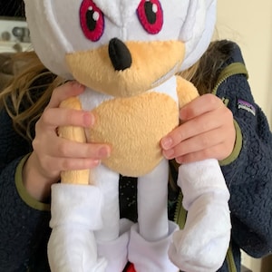 Сustom Plush Just Like Hyper Sonic the Hedgehog Inspired Handmade