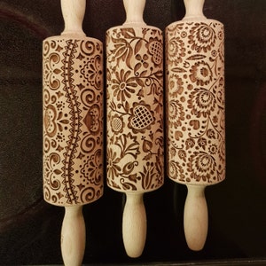 SMALL Rolling Pins SET, YOU Choose 3 of All Our Patterns, Nudelholz ...