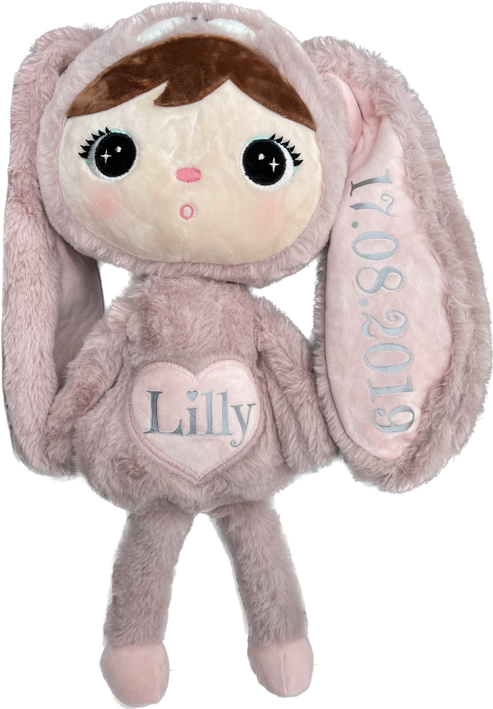 Personalisierbares XXL Kuscheltier Hase Metoo - 48 cm - mit Namen - Geschenk zur Geburt, Geburtstag und Taufe