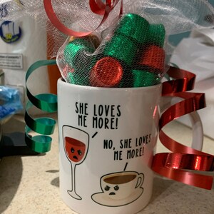Wine and Coffee Drinker Coffee Mug • Love Caffeine Addict Best Friend Gift