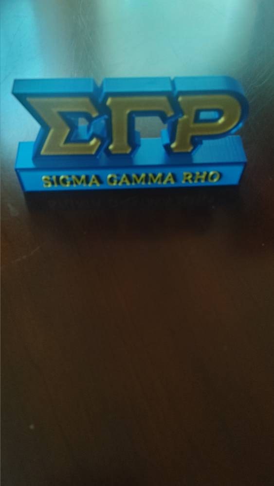 Sigma Gamma Rho Blau &amp; Gold inspiriertes anpassbares Schreibtisch-Namensschild