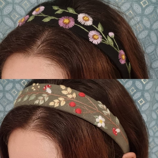 Ethnic style embroidered hairband women's casual headband vintage wide-brimmed hair bundle pressed hairpin headgear spring and summer main image 1