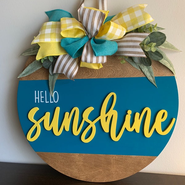 Hello Sunshine | Wood Door Hanger | Summer Front Door Decor | Summer ...