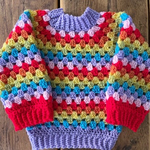 Baby / Childs Crochet Jumper Pattern No Sew Granny Stripe - Etsy